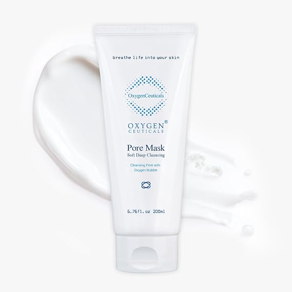 OxygenCeuticals Pore Mask Deep Cleansing Foaming Face Wash with Stearic Acid, Lavender Oil & Portulaca Extract, Helps Remove Impurities & Oil for Healthy-Looking Skin, 6.7 fl.oz (200ml)