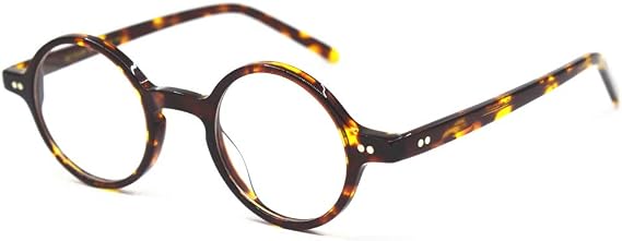 Vintage Small Round Tortoise Full Rim Acetate Eyeglass Frames 40mm 42mm 44mm Unisex Hand Made