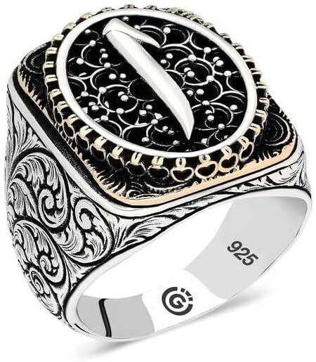 Silver Elif Oval Men's Ring T6495