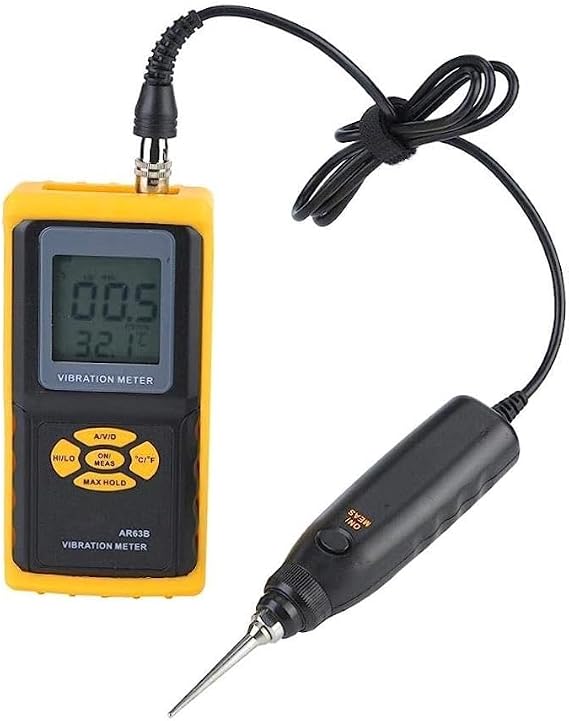 AR63B Handheld Vibration Analyzer - High Accuracy Vibration Sensor Meter Gauge for Precise Testing - Versatile Vibrometer Tester for Improved Performance in Industrial Applications