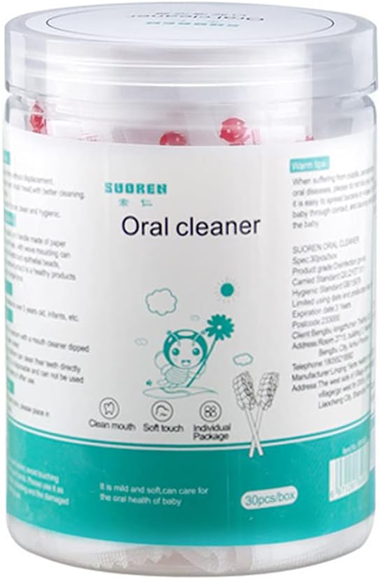 30 Pcs Baby Tongue Cleaner Disposable Gauze Toothbrush Paper Rod Oral Cleaning
