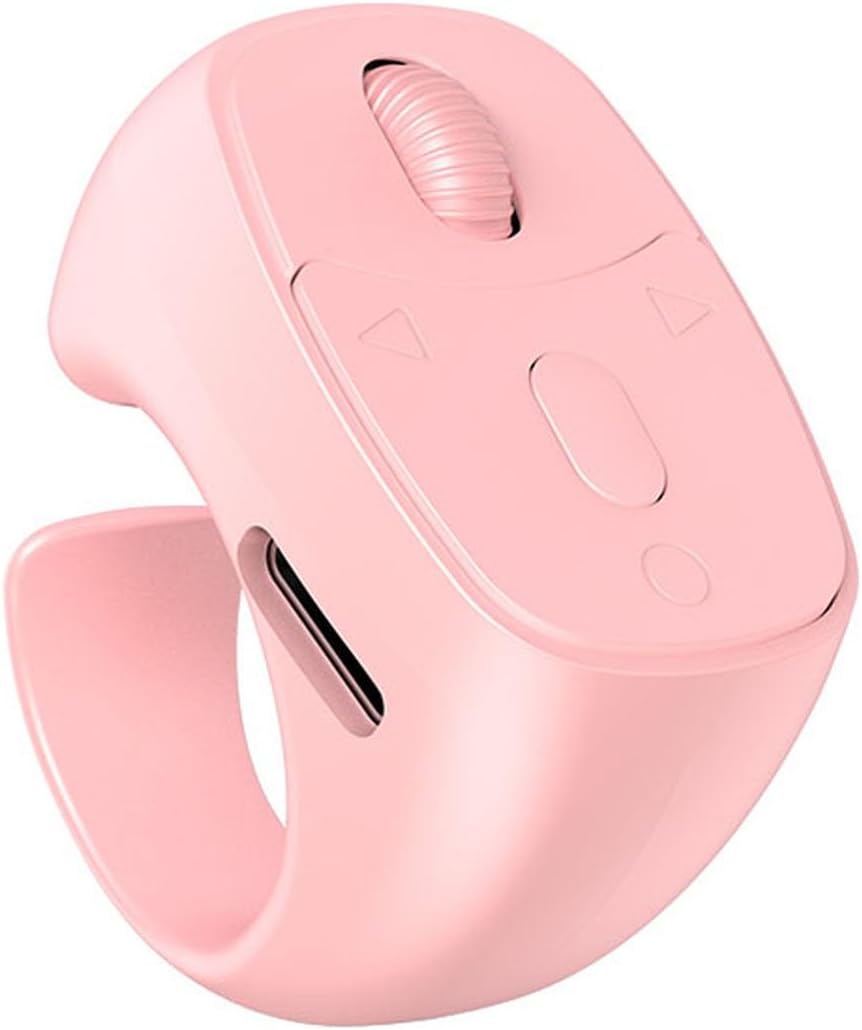 Mouse Tasarım Bluetooth Uzaktan Yüzük Kumanda Sayfa Çevirici Video Selfie Kumandası FC1160 (Pembe)