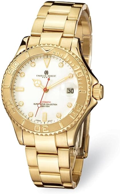 Bijou Men's Charles Hubert Stainless White Dial with Date Watch