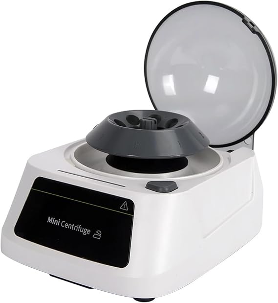 Mini Lab Centrifuge, Electric Centrifuge Machine with LCD Screen Display, 5000rpm/1350xg, with Rotor and Centrifugal Tubes, for Liquid Separation