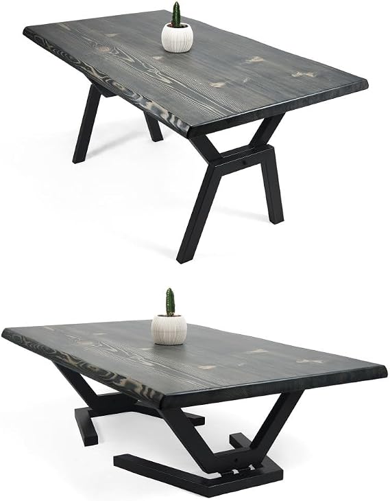 Doğal Ağaç Masif Hibrit Kütük Yemek Masası ve Sehpa 60cm x 120cm