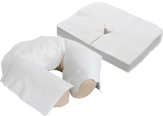 EarthLite Flat Disposable Face Cradle and Headrest Covers Medical-Grade, Ultra Soft, Luxurious, Non-Sticking Massage Headrest Covers for Massage Tables & Massage Chairs