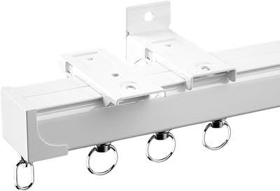 Heavy-Duty Room Divider Curtain Track Set with Roller Hooks - Versatile Ceiling & Wall Curtain Rail for Sliding Shower, Privacy Curtains, and Room Separation Solutions