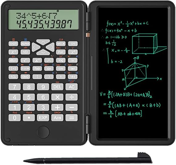 Scientific Calculator with Writing Tablet 2in1 Protable Calculator Notepad