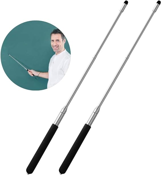 2 Pack Teacher Pointer Stick for Classroom, Extendable Retractable