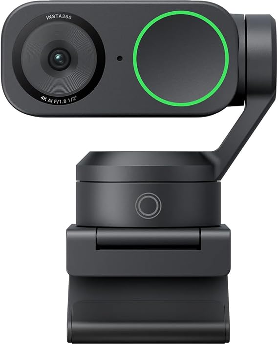 Insta360 Link 2 Pro 4K Ultra HD 2-Axis Gimbal AI-Powered Webcam, Graphite Black
