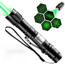 Green Laser Pointer High Power, Green Laser Pointer Indicator Light, Long Range Pointer for Hiking, USB Charge