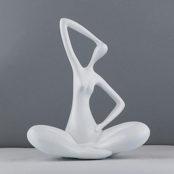 LGYKUMEG Fat Lady Statue, Abstract Creative Yoga Character Sculpture, Resin Fat Lady Decorative Figurine, Decoration Craft Furnishings, Garden Statuette Decoration Statues,White