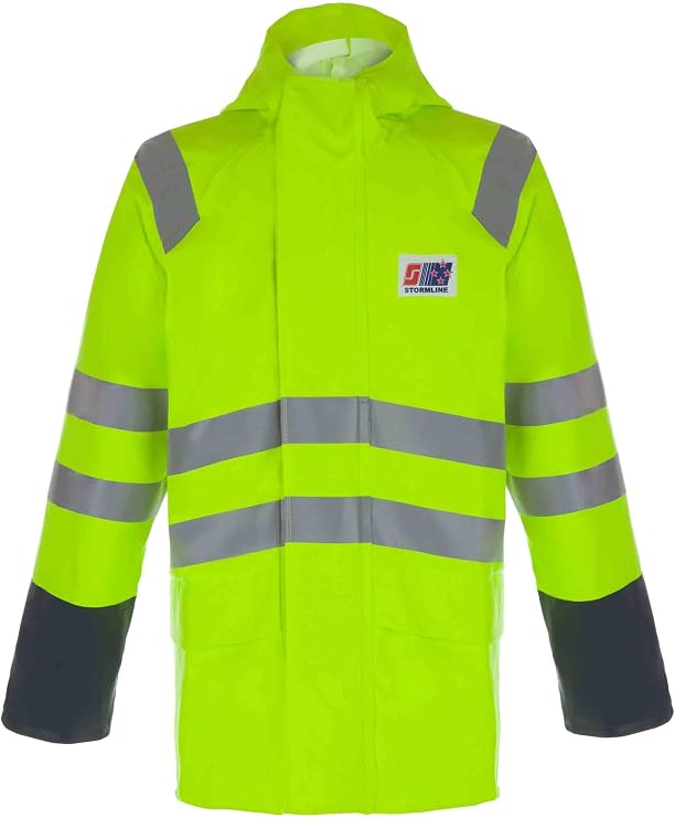 Stormline Stormtex-Air 242 Hi-Visibility Reflective Waterproof PVC Commercial Rain Jacket for construction and utility work