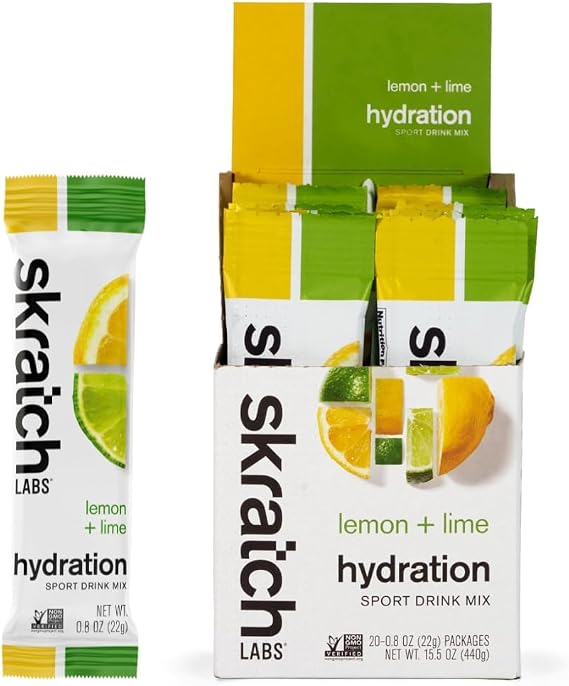 Skratch Labs Hydration Sports Drink Mix, Electrolytes, Lemon Lime, 20 Pack