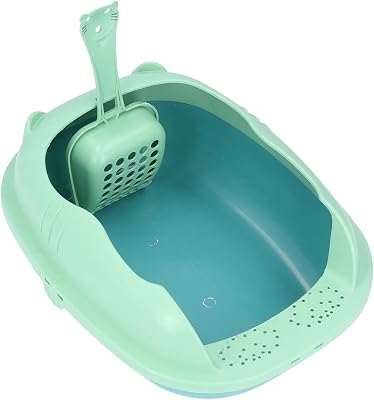 Cat Toilet, Easy To Clean Semi Enclosed Cat Litter Box Enough Space for Small Pets for Cats for DogsForest green [new kitty trumpet]