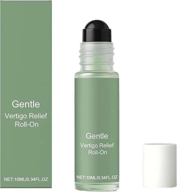 Gentle Anti-Dizzy Vertigo Relief Roll-On - Fast-Acting Natural Essential Oils for Dizziness and Nausea, Portable Travel Rollerball, Sensitive Skin Comfort, Temples Wrists Neck, Quick Relief
