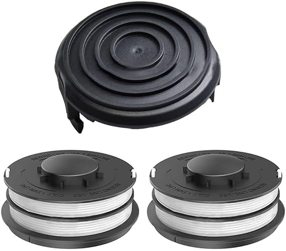 2PCS Trimmer Spool Line & 1PCS Spool Cover Fits For ALDI Gardenline GLR 450/1 450/2 450/3 450/4 450/5,GLT 453 454 455 45 Grass Trimmer King For Top Craft