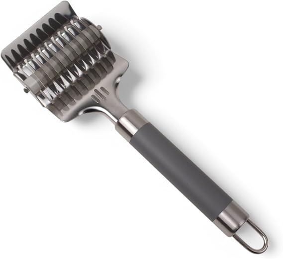 Stainless Steel Manual Cylinder Roulette Cutter with Deconox Silicone Handle, Dough and Noodle Cutter Tools, Dough Shaper, Pasta Maker