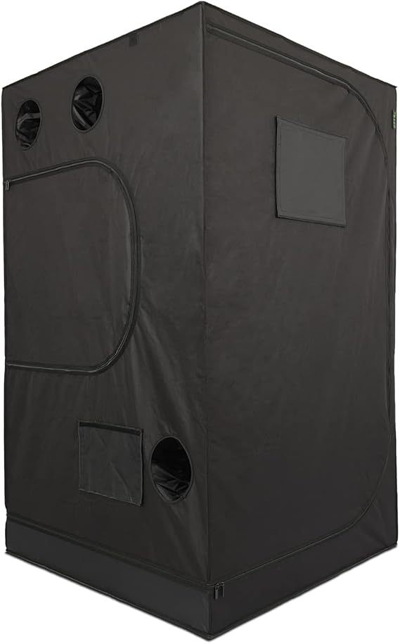 TNT-120 120×120×200 cm, 2.88m^3 Black Mylar Grow Tent – Heavy-Duty Alloy Steel Frame, Observation Window, Multiple Vent & Cable Ports – Ideal for Hydroponics & Indoor Gardening