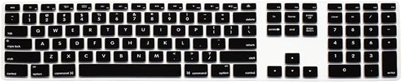 HRH Black Ultra-Thin Soft Silicone Keyboard Skin Cover for iMac Wired USB