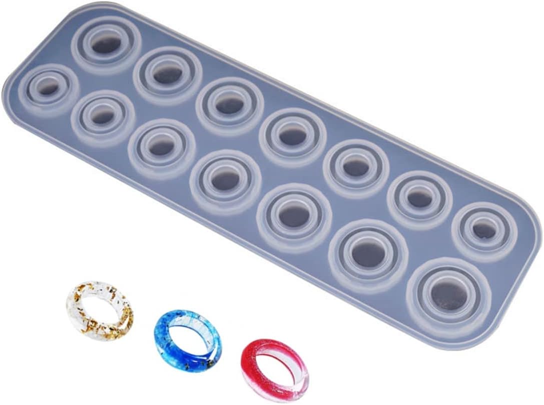 ZenRa Silicone Ring Molds for Jewelry Making DIY Tool, 6 Sizes (White)