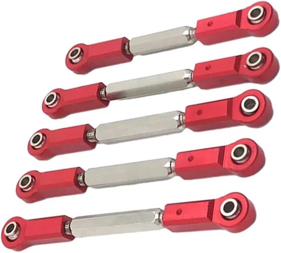 RC Links Linkage for JLB J3 for Monster 1/10 RC Trucks Car Upgrade Part Steering Link Rod rc Cars Persistent Linkage Tie(Red)