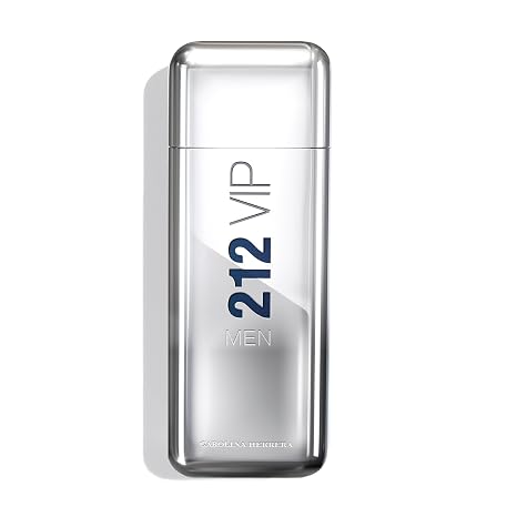 Carolina Herrera 212 VIP Men Eau de Toilette - Woody Aromatic Cologne for Men with Caviar Lime, Mint, Ginger & Tonka Bean - Party Downtown Designer Men's Fragrance, 3.4 oz