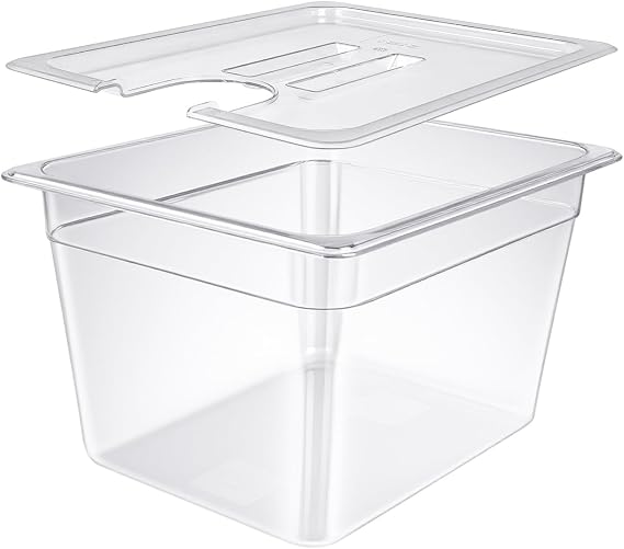12 Quart Sous Vide Containers with Lid Compatible with Wancle Anova Nano AN500-US00 Pro 3.0 Mini Joule,most Instant Pot Sous Vide Cooker,BPA Free (Container with lid, 12 QT)