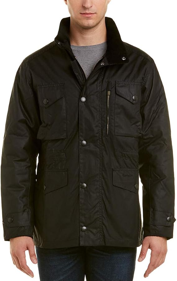 Barbour Mens Sapper Wax Jacket, L, Black