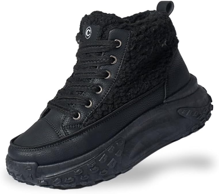 Women's Lace Up Winter Sports Shoes, Lightweight Hiking Shoes, Warm Casual Shoes