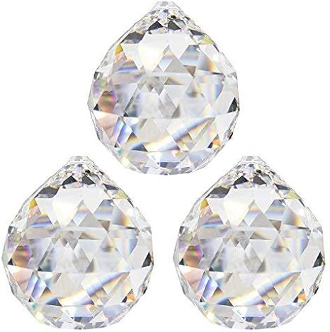 Moira 3 pcs 20 mm Fengshui Hanging Crystal Ball with Red Thread (3)