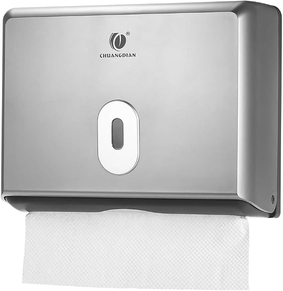 Toilet Tissue Dispenser, Paper Towel Dispenser, Wall-Mounted Bathroom Tissue Dispenser (Silver)