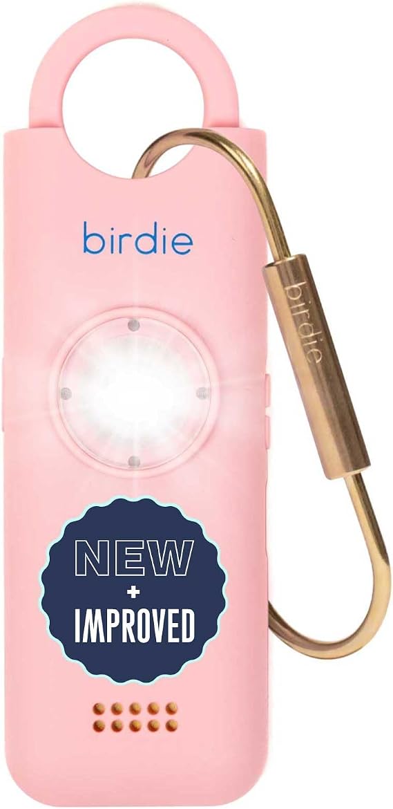 Shes Birdie 3.0 New Version The Original Personal Safety Alarm for Women by WomenLoud Siren, Flash Light and Rechargeable Battery in a Variety of Colors (Blossom Pink)