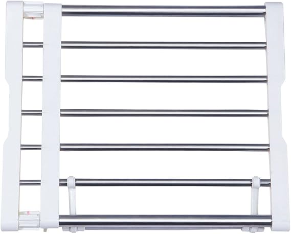 BAOYOUNI Extendable Closet Shelf Rod Clothes Hanger Organizer Heavy Duty Metal Storage Rack DIY Separator Divider (40-60cm)