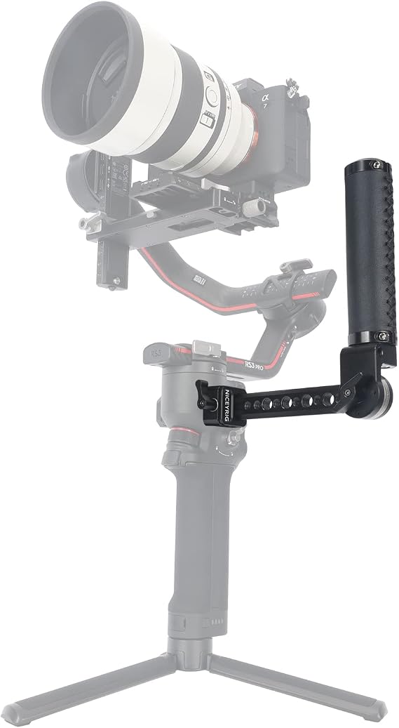 NICEYRIG Mango Lateral Side Handle Adjustable Sling Leather Handle for DJI RS2 RSC2 RS3 RS3 Pro RS4 RS4 Pro Stabiliser Gimbal with NATO Clamp Rosette Mount-524