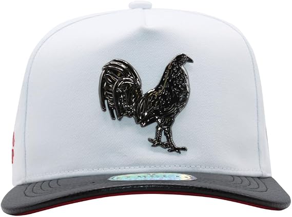 Hats FT83 El Gallo White Baseball Hat for Men & Women - Rooster Hat - Premium Adjustable Baseball Cap, Gorra de Gallo para Hombre y Mujer