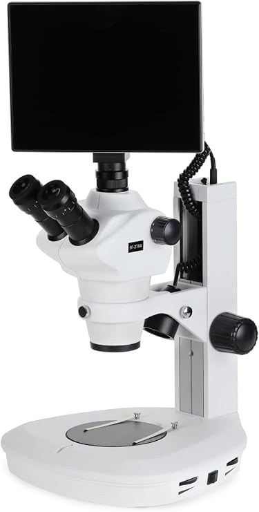 AmScope - 4X-200X Trinocular Dual-Illumination Stereo Microscope on Track-Stand w/ 9.7" Touchscreen Imaging System - SF-2TRAZZ-TP