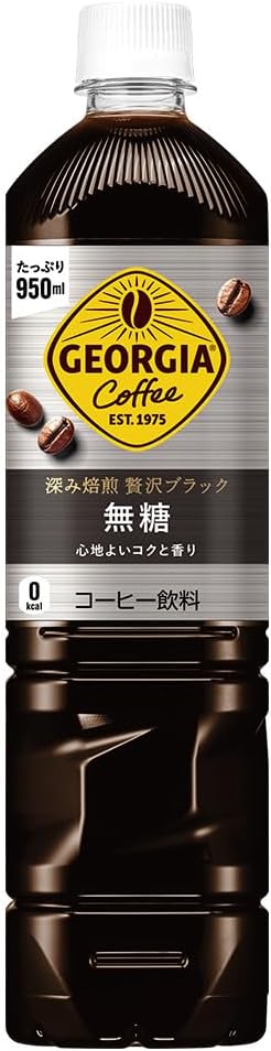 Coca-Cola Georgia Deep Roasted Luxury Black, No Sugar, 950ml PET x 12 Bottles