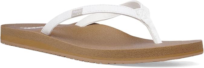 Sanuk Yoga Joy Womens Flip Flops | Yoga Mat Footbed | Sandals for Women | Womens Yoga Sandals | Women's Beach Sandals