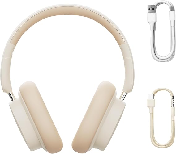 Baseus D05 Bluetooth Headphone- Kremsi Beyaz