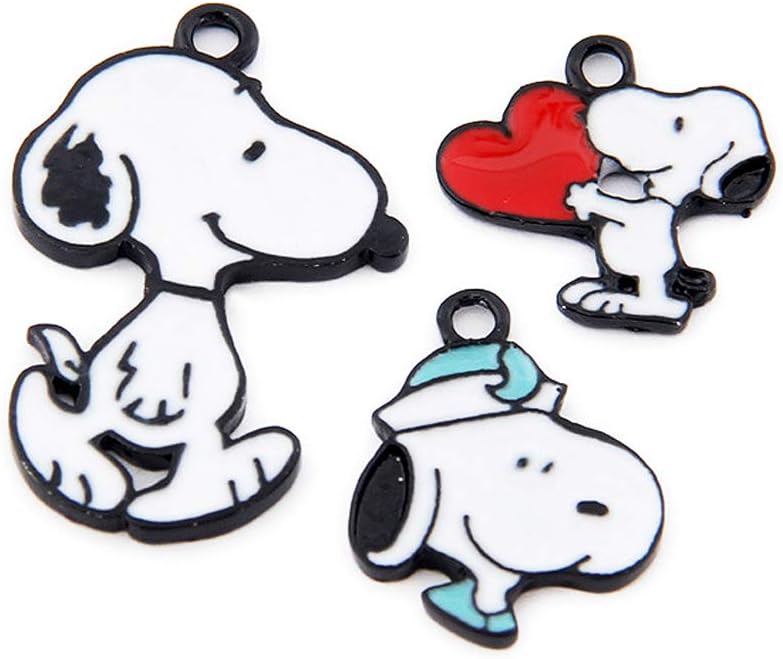M334-E 9pcs New Cute Snoopy Bracelet Charms Pendants Wholesale