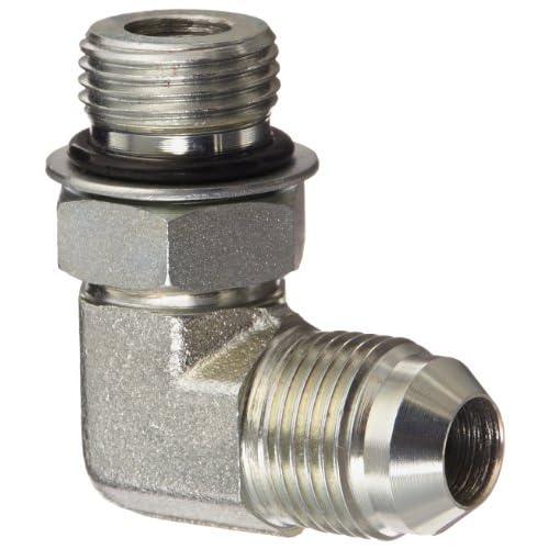 Eaton Aeroquip 2062-8-8S Steel Flared Tube Fitting, 90 Degree Elbow, 12 Male JIC x 12 O-Ring Boss Male