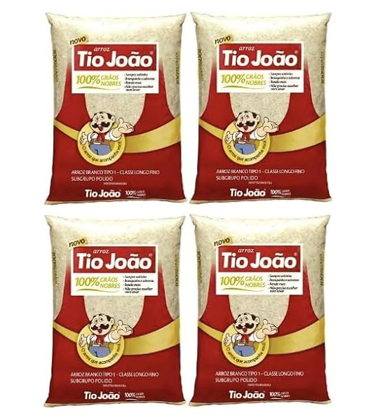 Arroz Branco Brasileiro Tio Joao 907g - Pack 4 x 907g - Brazilian White Rice