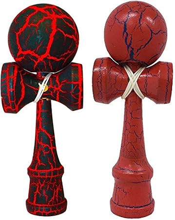 2-Pack The Best Pocket Kendama (not Full Size) - Awesome Colors: Black/Red & Red/Blue Kendama Set- Solid Wood- for Better Hand and Eye Coordination