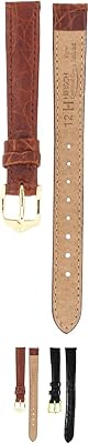 HIRSCH Certified Croco Leather Watch Strap - Genuine Leather - Silkglove leather lining - Black, Brown - 6mm, 12mm, 14mm, 15mm, 16mm