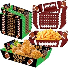 60 PCS 2lb Football Party Supplies Football Paper Food Trays Disposable Serving Tray Nacho Trays Food Boats for Football Birthday Decorations