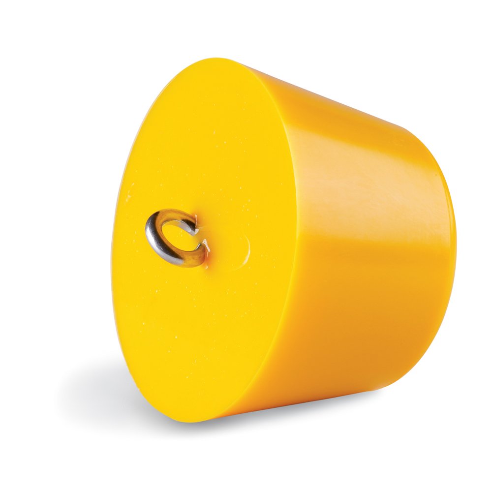 New Pig PLR252 PolyurethaneMetal Eye Bolt Conical Drain Plug, 6 Diameter x 5-12 Height, Yellow
