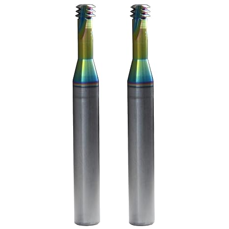 M2.50.45 Solid Carbide Thread Milling Cutters Three Tri Form Metric Coated Blind Deep Holemaking Threading Tapping Mills for Aluminum Copper Non-Ferrous Alloys Cast Iron PVC Plastics