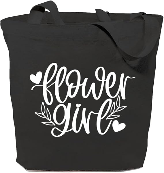 Flower Girl Canvas Tote Bag for Women Aesthetic Reusable Grocery Shoulder Shopping Bags Wedding Party Funny Gifts