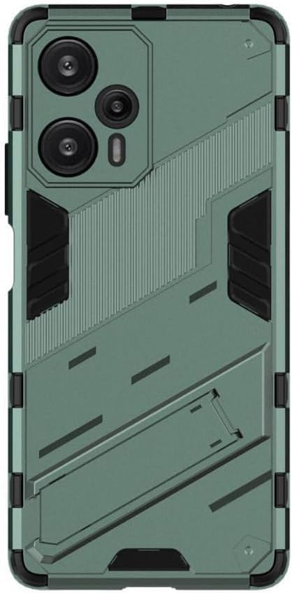 Smartphone Case Cover for Xiaomi POCO F5 Case, Shockproof, Cover, Stand Function, Dual Layer Structure, TPU Back Case, Xiaomi Xiaomi Poko F5 Android, Stylish, Smartphone/Smartphone/Smartphone Case/Cover, Strap Hole Green